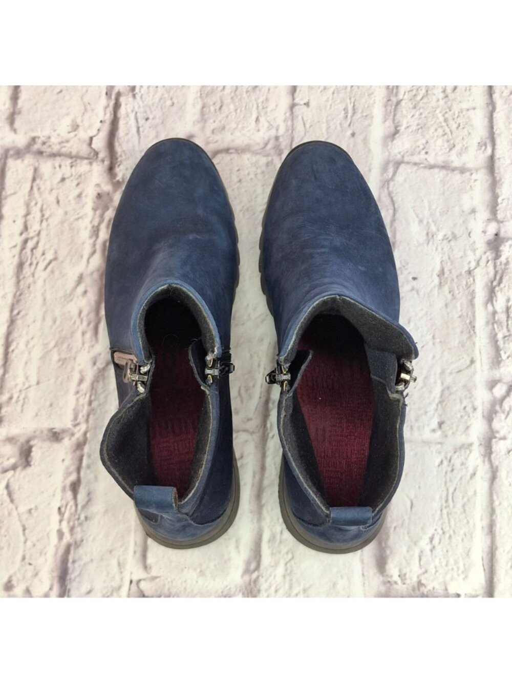 Munro Ashcroft Womens Shoes Size 8.5 N US Bootie In Blue Nubuck Floral Fabric - Picture 4 of 9